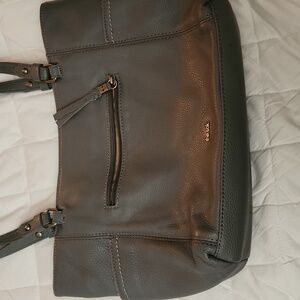 The Sak Dark Gray Leather Shoulder Bag